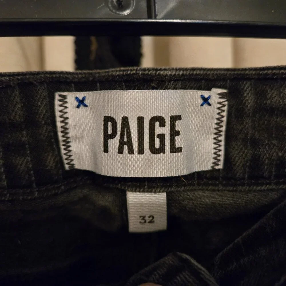 Paige Steele Pinstripe Skinny Jeans - Faded Black Striped - Picture 4 of 9